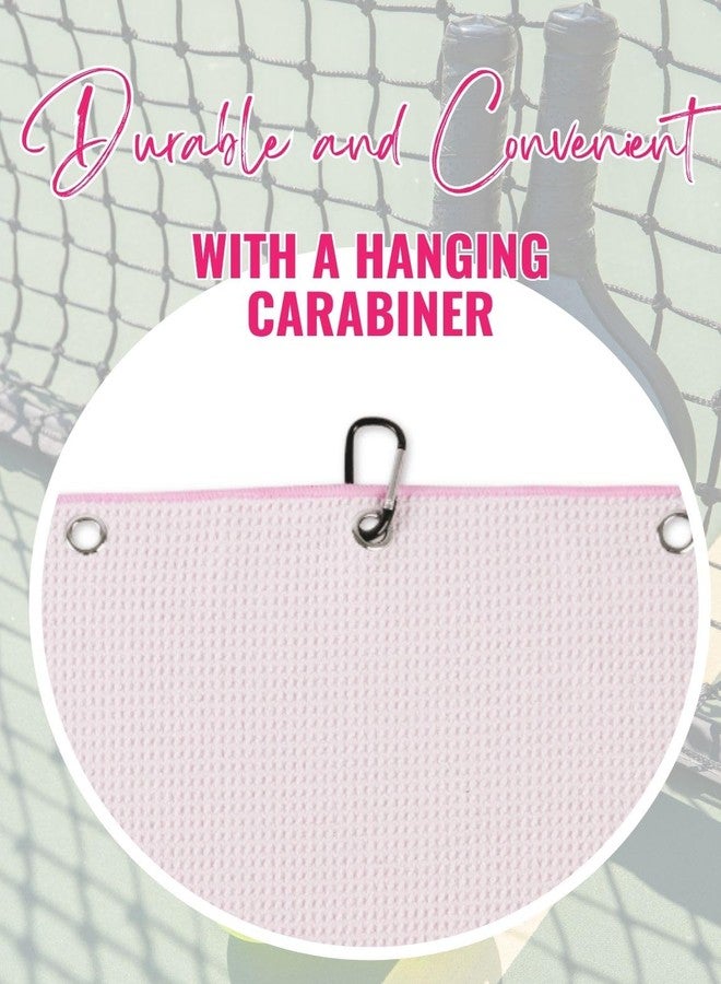 CybGene Embroidered Pickleball Towel, Funny Gift for Women, 16"x 24" Microfiber Towel, Pink, Initial S - Image 4
